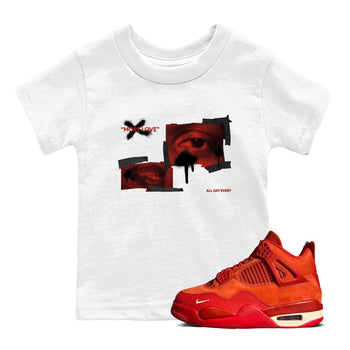 4s Brick By Brick best t shirts to wear with jordans More Love sneaker match tees Nigel Sylvester x Air Jordan 4 Brick by Brick match shoes to clothes SNRT Sneaker Tees Youth Baby White 1 tee