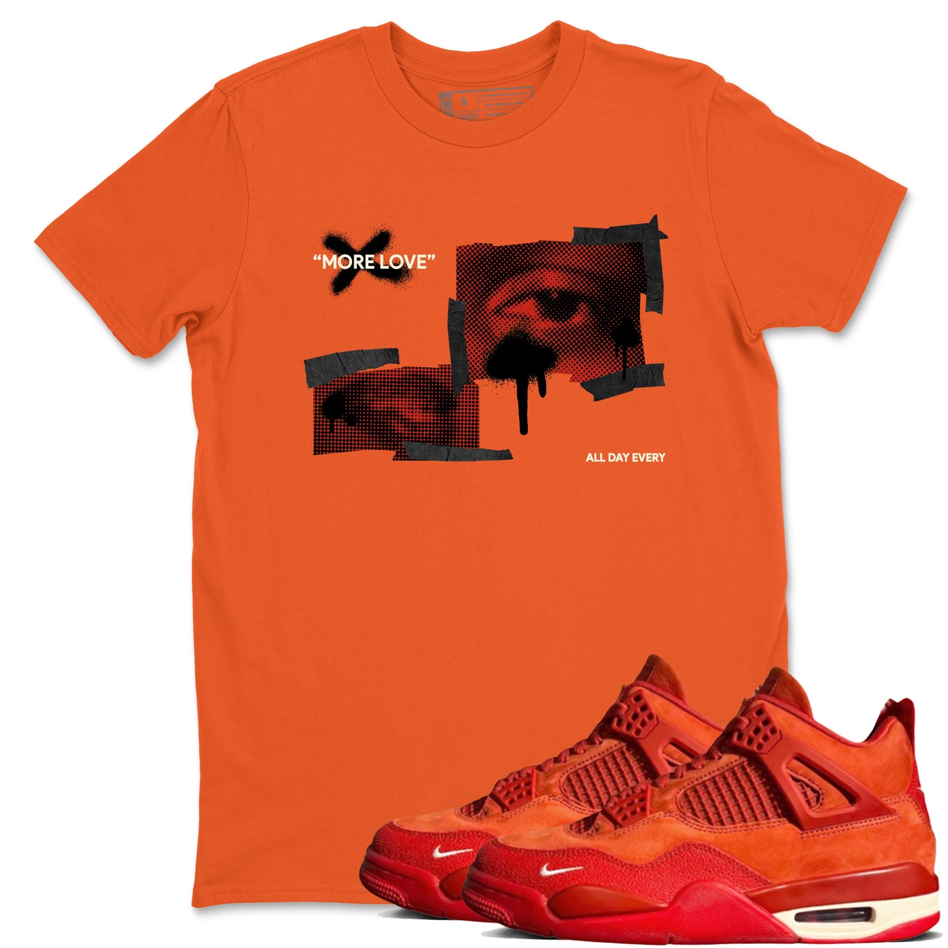 4s Brick By Brick best t shirts to wear with jordans More Love sneaker match tees Nigel Sylvester x Air Jordan 4 Brick by Brick match shoes to clothes SNRT Sneaker Tees unisex cotton Orange 1 shirts
