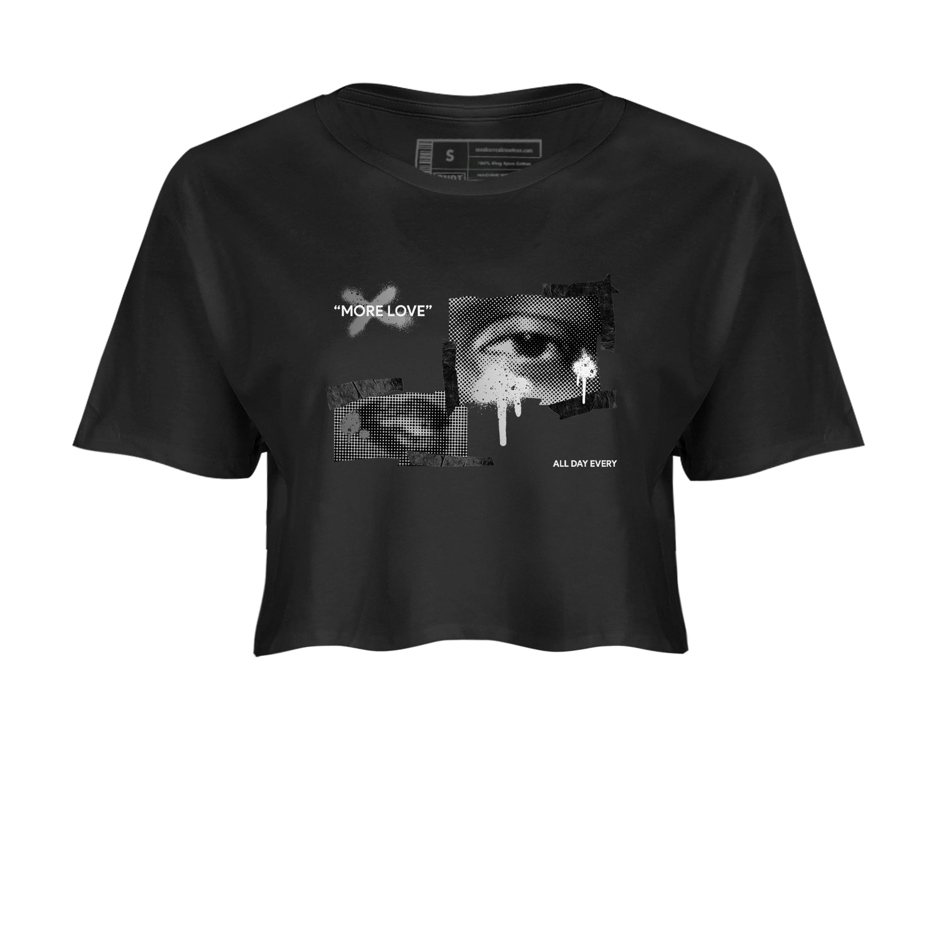 4s Fear shirts to match jordans More Love sneaker match tees Air Jordan 4 Fear match shoes to clothes SNRT Sneaker Tees unisex cotton Black 2 crop tee