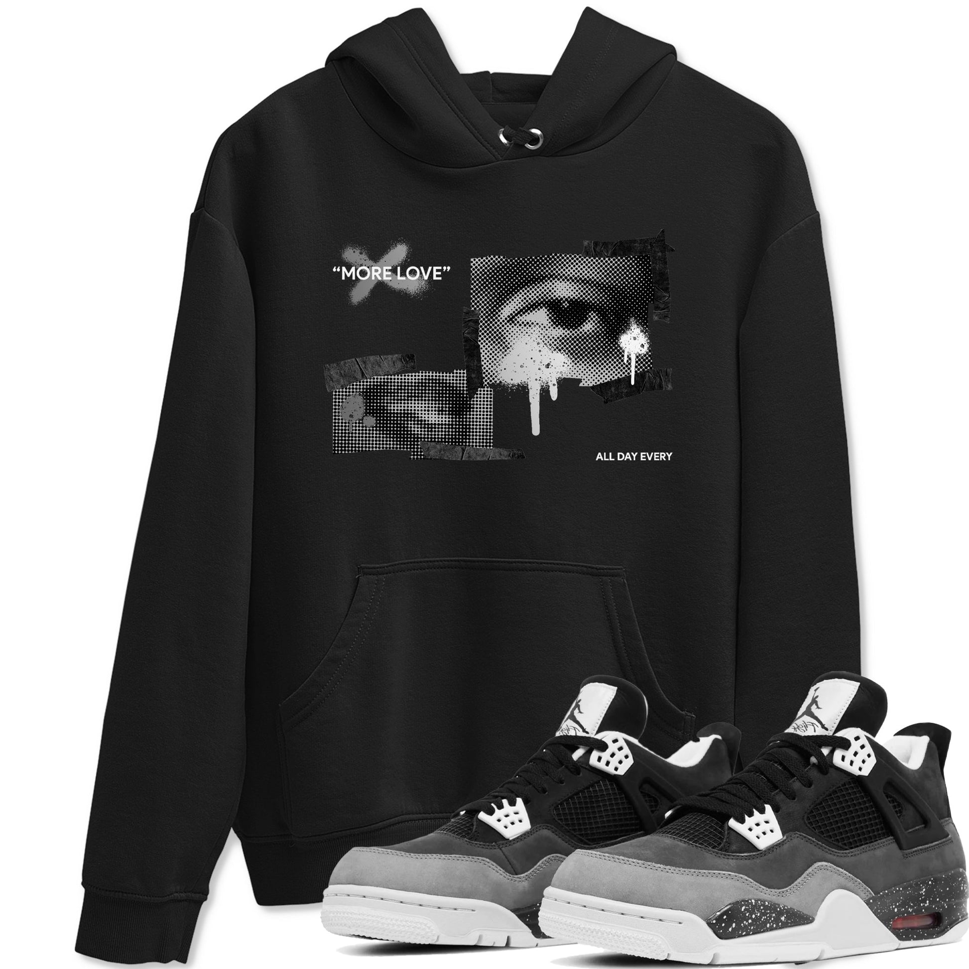 4s Fear shirts to match jordans More Love sneaker match tees Air Jordan 4 Fear match shoes to clothes SNRT Sneaker Tees unisex cotton Black 1 shirts