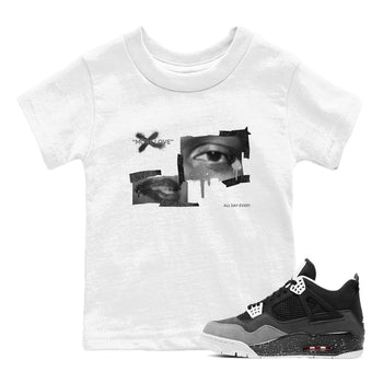4s Fear shirts to match jordans More Love sneaker match tees Air Jordan 4 Fear match shoes to clothes SNRT Sneaker Tees Youth Baby White 1 tee