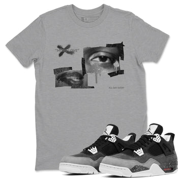 4s Fear shirts to match jordans More Love sneaker match tees Air Jordan 4 Fear match shoes to clothes SNRT Sneaker Tees unisex cotton Heather Grey 1 shirts