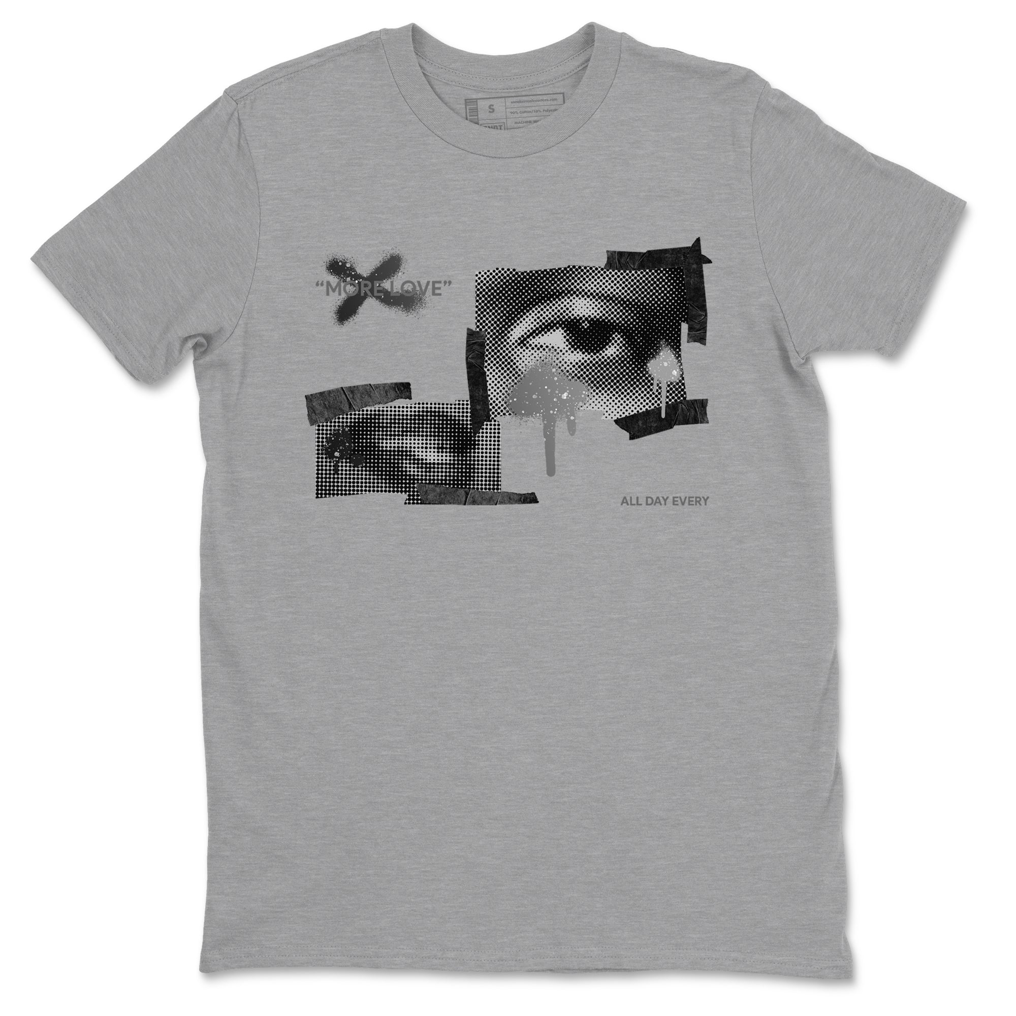 4s Fear shirts to match jordans More Love sneaker match tees Air Jordan 4 Fear match shoes to clothes SNRT Sneaker Tees unisex cotton Heather Grey 2 shirts