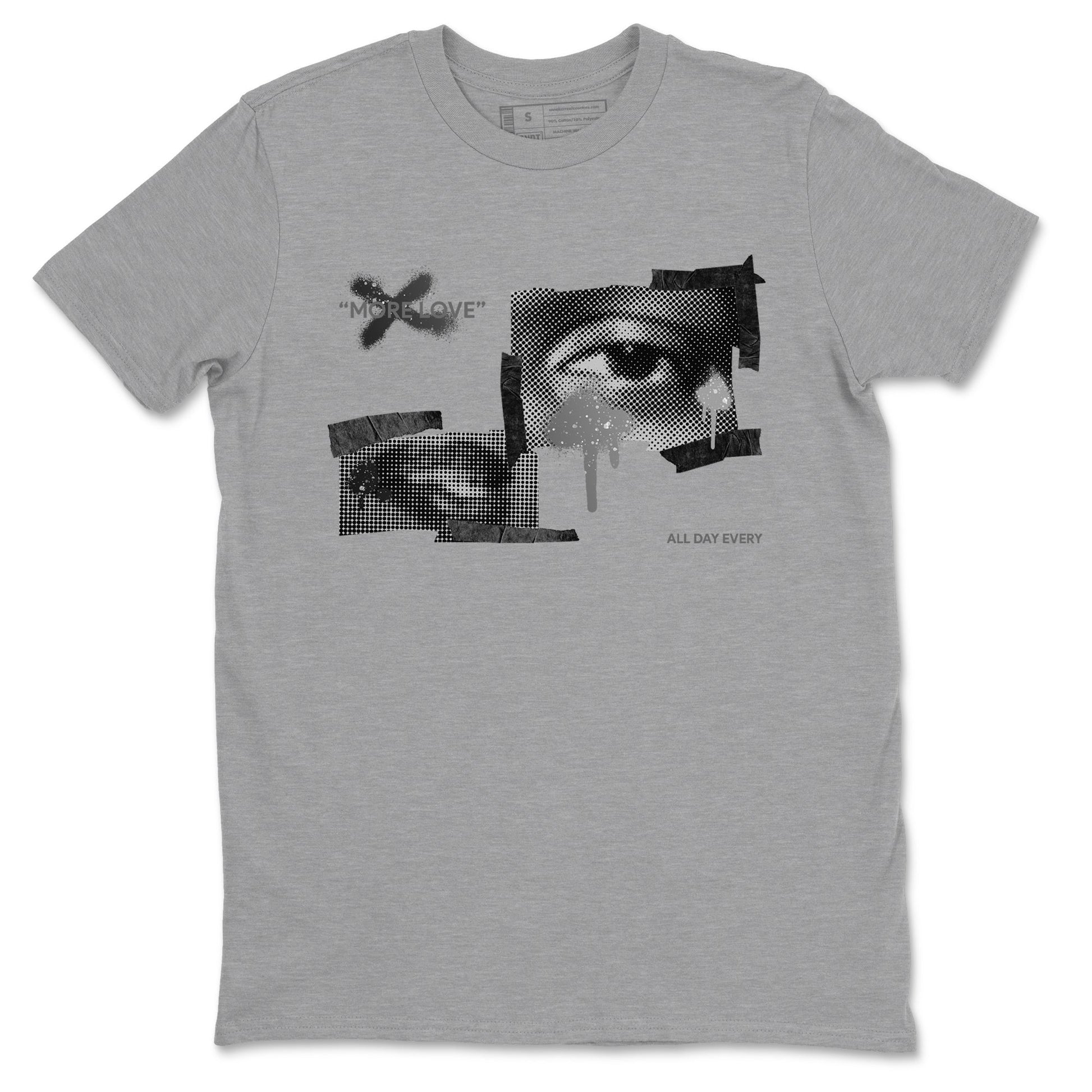 4s Fear shirts to match jordans More Love sneaker match tees Air Jordan 4 Fear match shoes to clothes SNRT Sneaker Tees unisex cotton Heather Grey 2 shirts