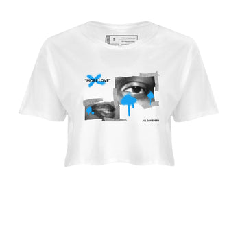 Air Jordan 4 Industrial Blue shirt to match jordans More Love sneaker tees Air Jordan 4 Military Blue SNRT Sneaker Release Tees White 2 crop length shirt
