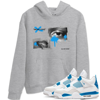 Air Jordan 4 Industrial Blue shirt to match jordans More Love sneaker tees Air Jordan 4 Military Blue SNRT Sneaker Release Tees unisex cotton Heather Grey 1 crew neck shirt