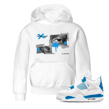 Air Jordan 4 Industrial Blue shirt to match jordans More Love sneaker tees Air Jordan 4 Military Blue SNRT sneaker release tees baby toddler White 1 cotton Shirt