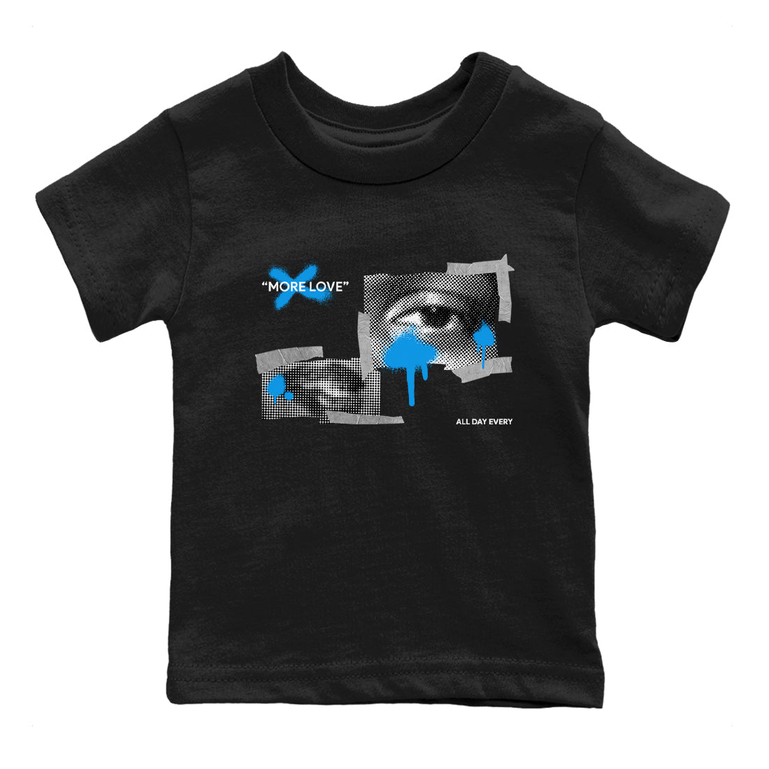 Air Jordan 4 Industrial Blue shirt to match jordans More Love sneaker tees Air Jordan 4 Military Blue SNRT sneaker release tees baby toddler Black 2 cotton Shirt