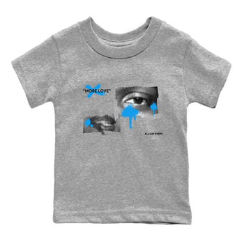Air Jordan 4 Industrial Blue shirt to match jordans More Love sneaker tees Air Jordan 4 Military Blue SNRT sneaker release tees baby toddler Heather Grey 2 cotton Shirt