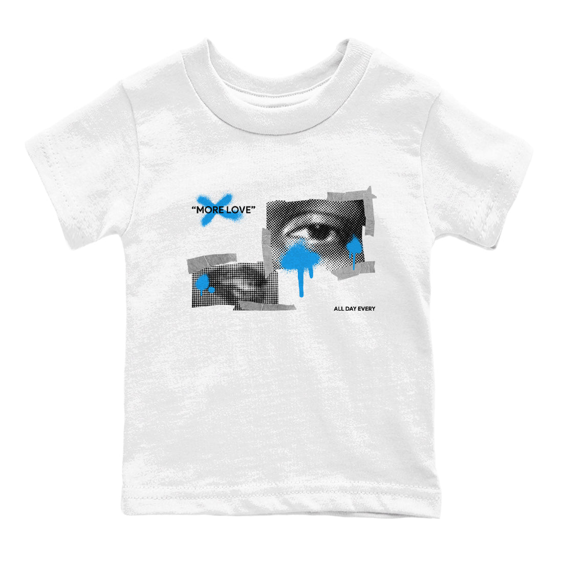 Air Jordan 4 Industrial Blue shirt to match jordans More Love sneaker tees Air Jordan 4 Military Blue SNRT sneaker release tees baby toddler White 2 cotton Shirt
