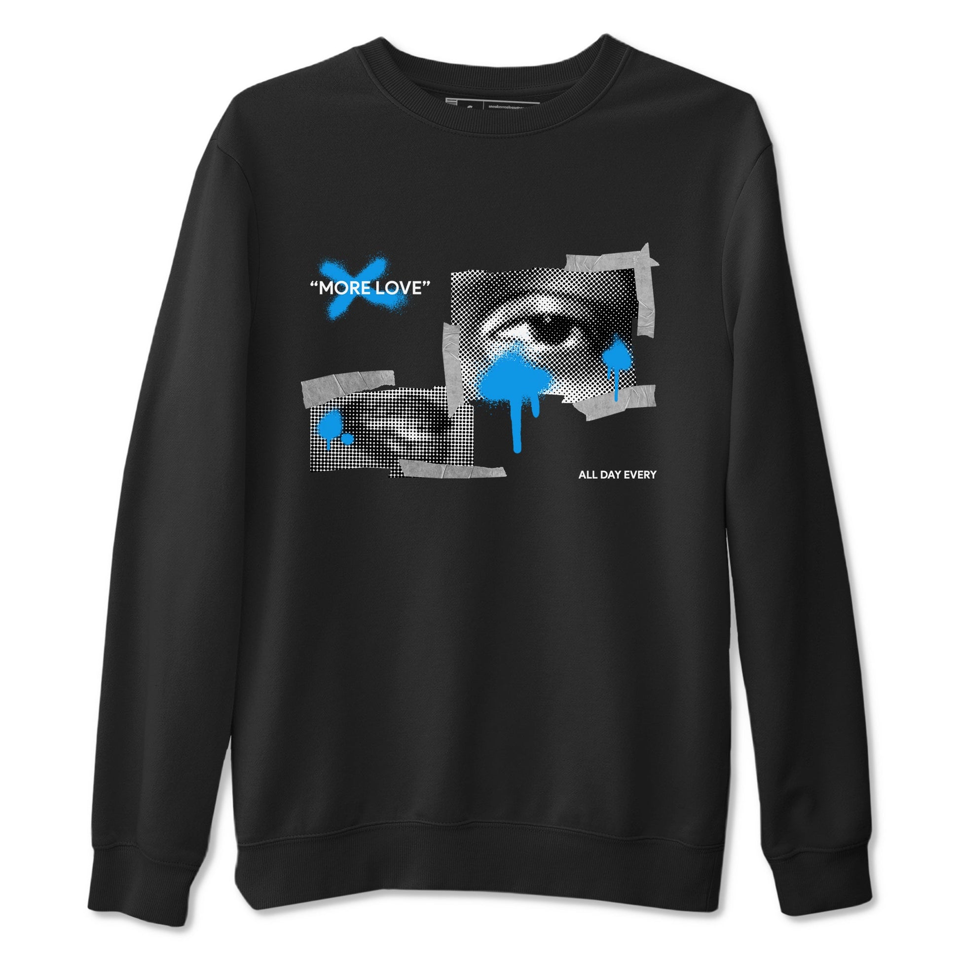 Air Jordan 4 Industrial Blue shirt to match jordans More Love sneaker tees Air Jordan 4 Military Blue SNRT Sneaker Release Tees unisex cotton Black 2 crew neck shirt