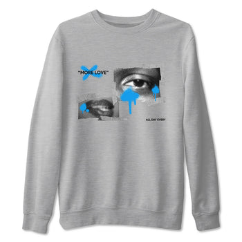 Air Jordan 4 Industrial Blue shirt to match jordans More Love sneaker tees Air Jordan 4 Military Blue SNRT Sneaker Release Tees unisex cotton Heather Grey 2 crew neck shirt