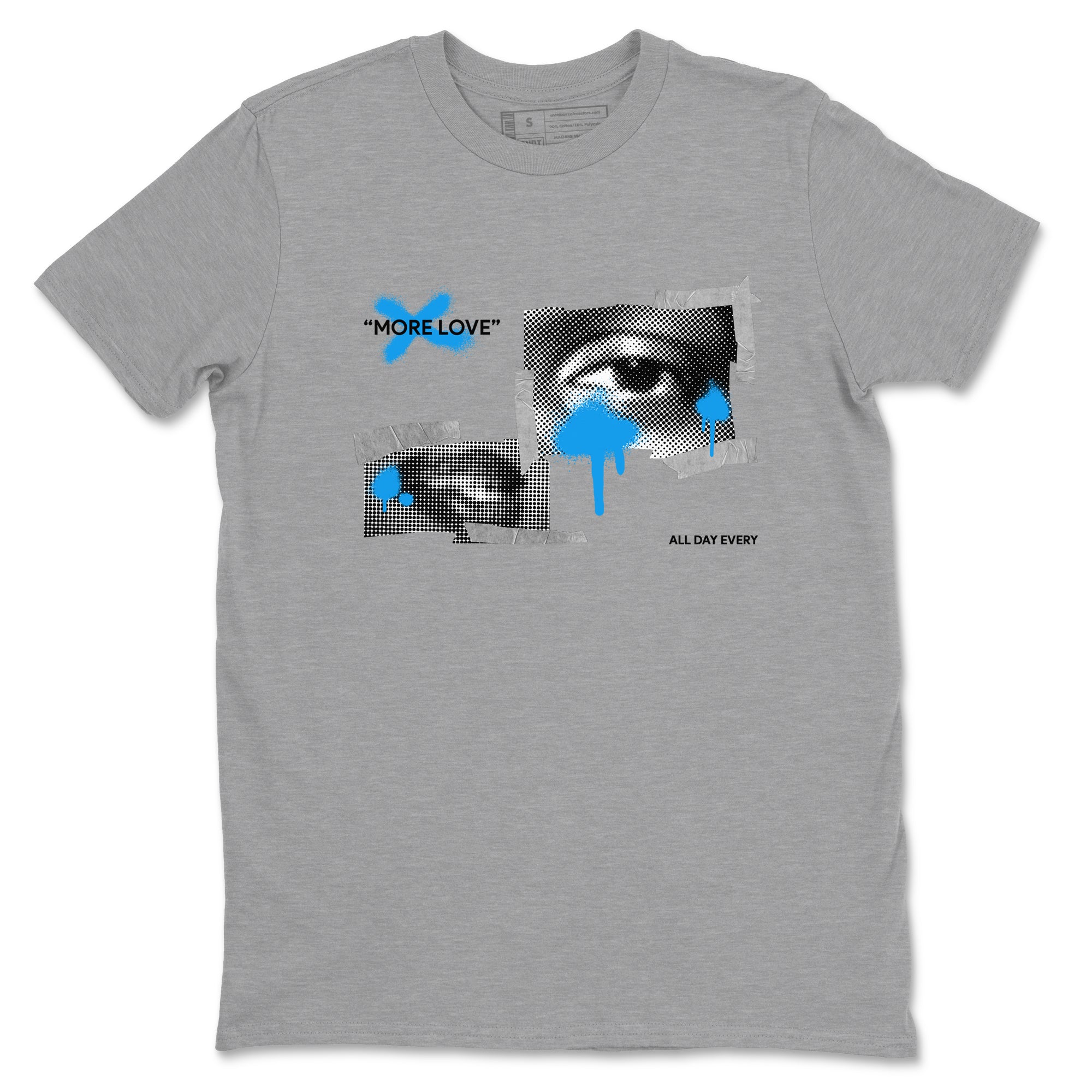 Air Jordan 4 Industrial Blue shirt to match jordans More Love sneaker tees Air Jordan 4 Military Blue SNRT Sneaker Release Tees unisex cotton Heather Grey 2 crew neck shirt