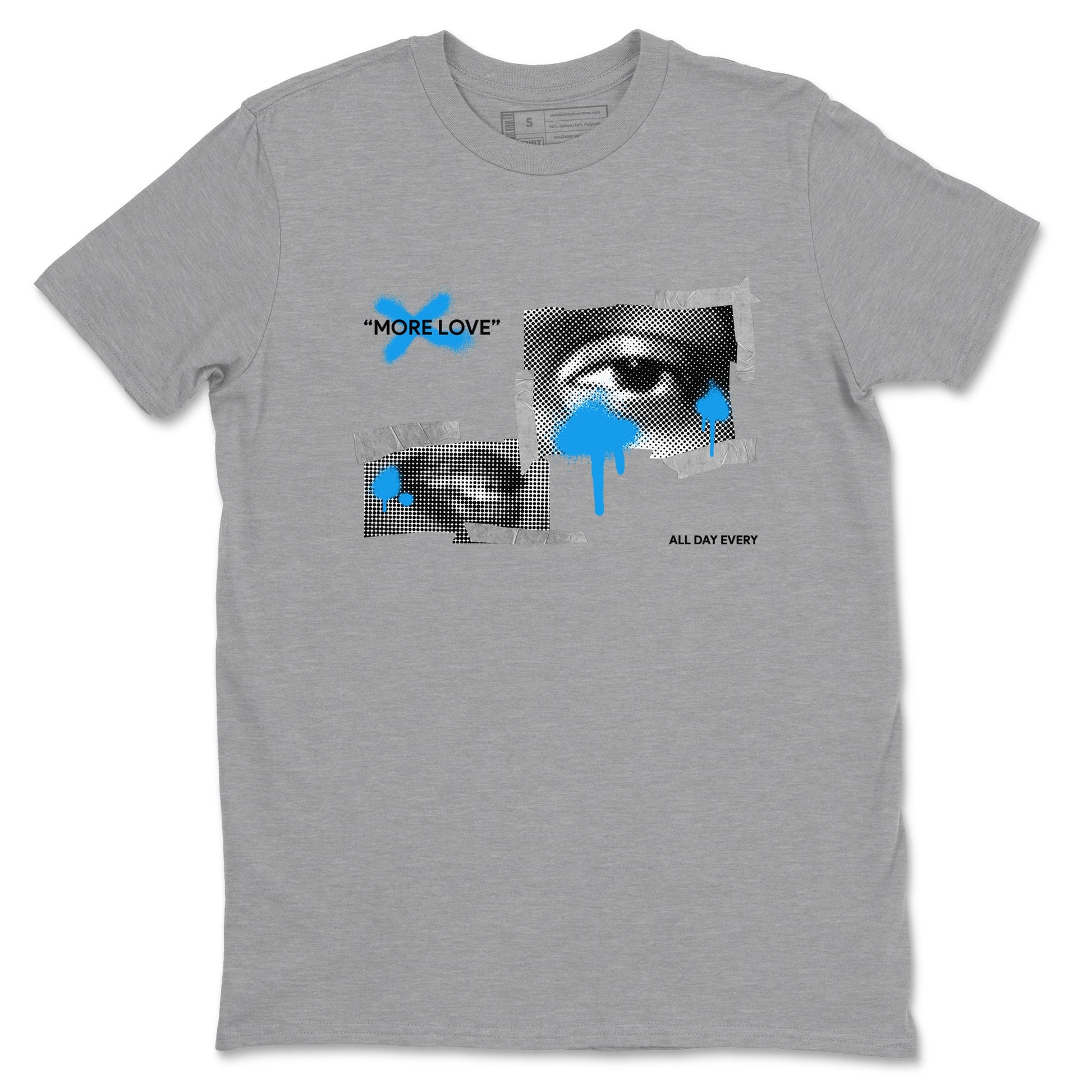Air Jordan 4 Industrial Blue shirt to match jordans More Love sneaker tees Air Jordan 4 Military Blue SNRT Sneaker Release Tees unisex cotton Heather Grey 2 crew neck shirt