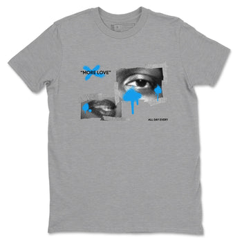 Air Jordan 4 Industrial Blue shirt to match jordans More Love sneaker tees Air Jordan 4 Military Blue SNRT Sneaker Release Tees unisex cotton Heather Grey 2 crew neck shirt