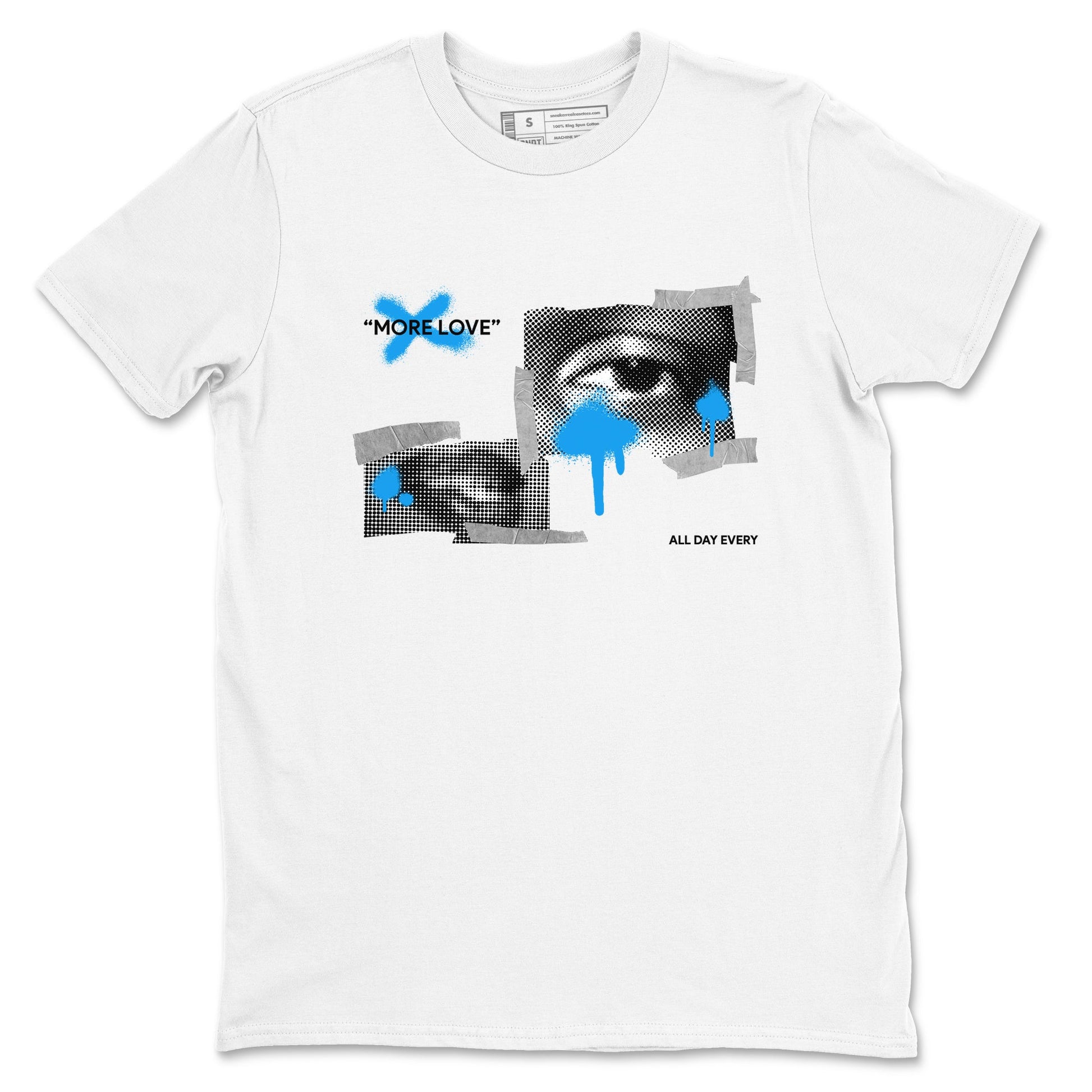 Air Jordan 4 Industrial Blue shirt to match jordans More Love sneaker tees Air Jordan 4 Military Blue SNRT Sneaker Release Tees unisex cotton White 2 crew neck shirt