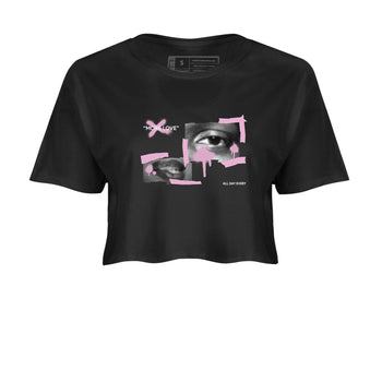 4s Retro Orchid shirts to match jordans More Love sneaker match tees Air Jordan 4 WMNS Orchid match shoes to clothes SNRT Sneaker Tees unisex cotton Black 2 crop tee