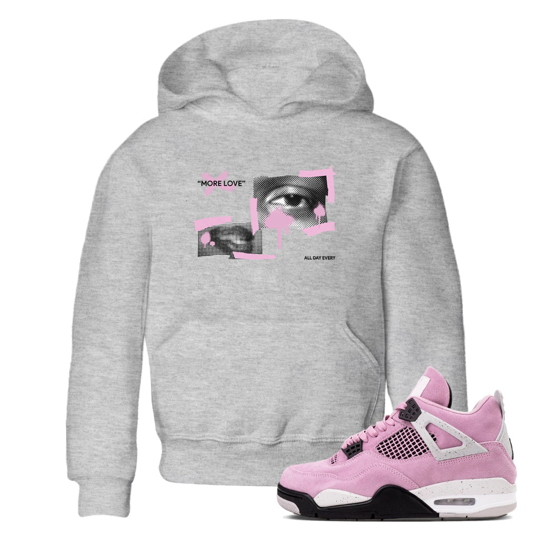 4s Retro Orchid shirts to match jordans More Love sneaker match tees Air Jordan 4 WMNS Orchid match shoes to clothes SNRT Sneaker Tees Youth Baby Heather Grey 1 tee