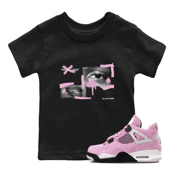 4s Retro Orchid shirts to match jordans More Love sneaker match tees Air Jordan 4 WMNS Orchid match shoes to clothes SNRT Sneaker Tees Youth Baby Black 1 tee