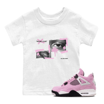 4s Retro Orchid shirts to match jordans More Love sneaker match tees Air Jordan 4 WMNS Orchid match shoes to clothes SNRT Sneaker Tees Youth Baby White 1 tee