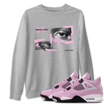 4s Retro Orchid shirts to match jordans More Love sneaker match tees Air Jordan 4 WMNS Orchid match shoes to clothes SNRT Sneaker Tees unisex cotton Heather Grey 1 shirts