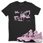 4s Retro Orchid shirts to match jordans More Love sneaker match tees Air Jordan 4 WMNS Orchid match shoes to clothes SNRT Sneaker Tees unisex cotton Black 1 shirts