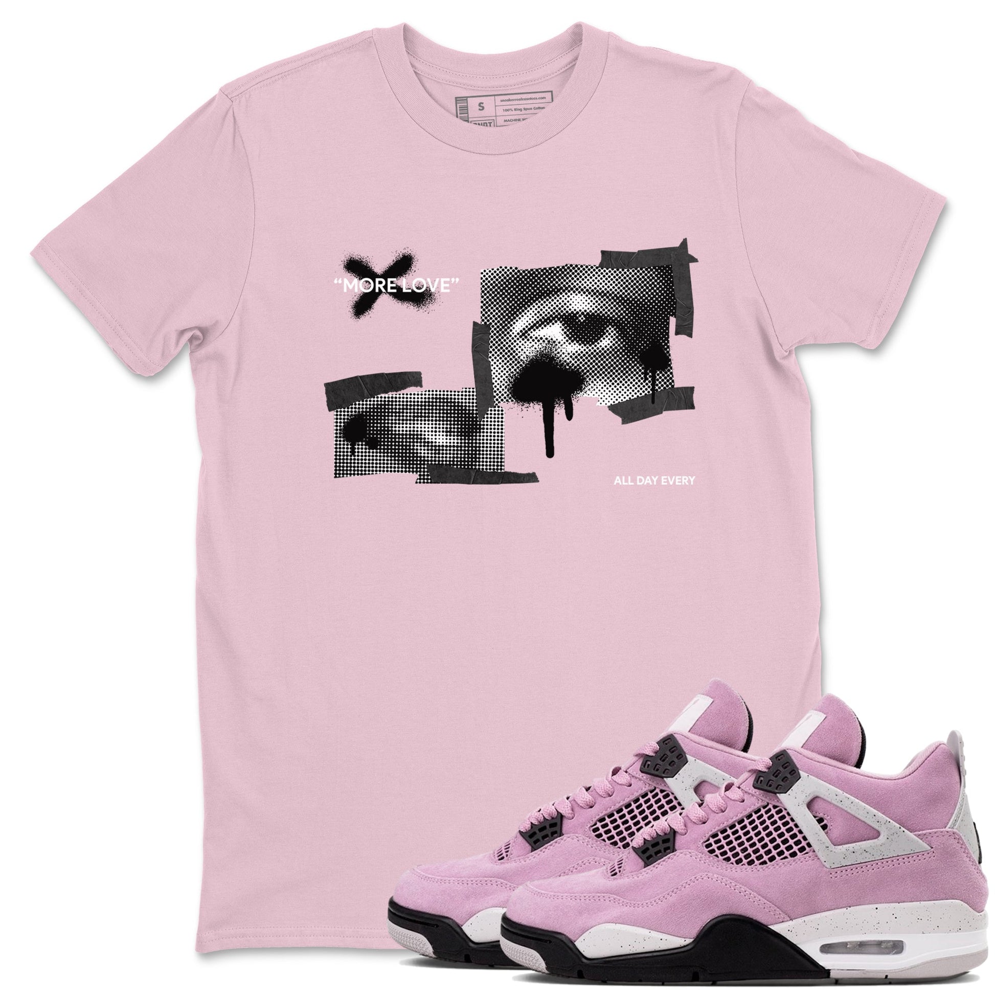 4s Retro Orchid shirts to match jordans More Love sneaker match tees Air Jordan 4 WMNS Orchid match shoes to clothes SNRT Sneaker Tees unisex cotton Pink 1 shirts