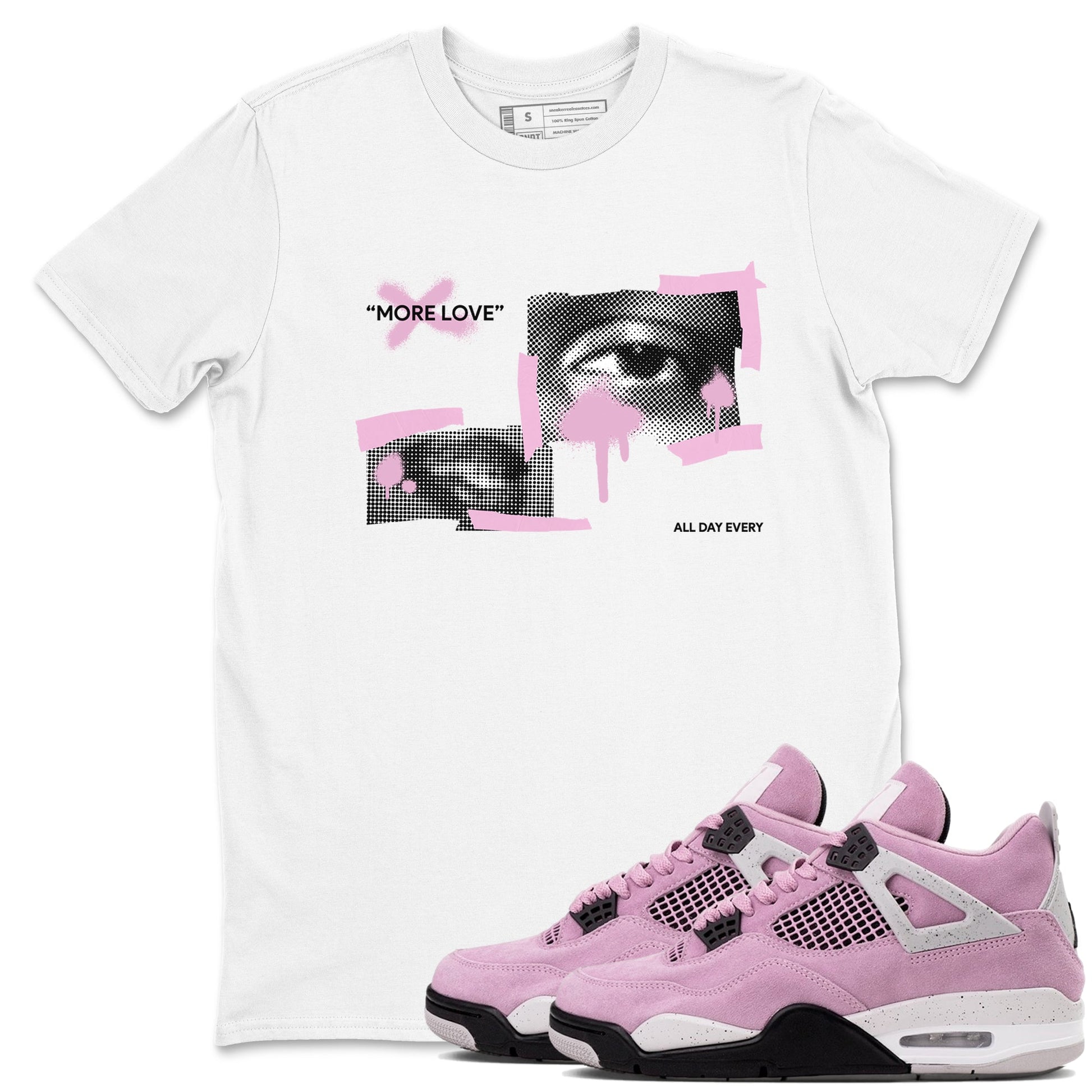 4s Retro Orchid shirts to match jordans More Love sneaker match tees Air Jordan 4 WMNS Orchid match shoes to clothes SNRT Sneaker Tees unisex cotton White 1 shirts