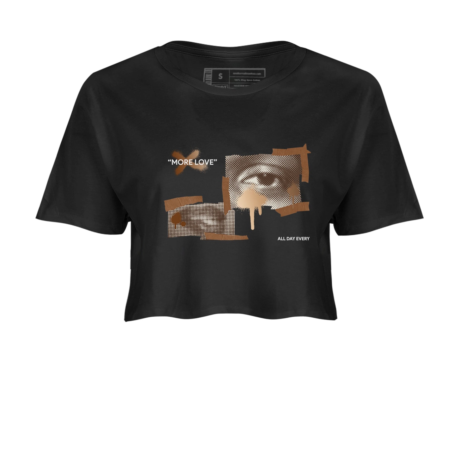 5s Golden Ticket shirts to match jordans More Love best t shirts to wear with jordans Air Jordan 5 Golden Ticket match shoes to clothes SNRT Sneaker Tees unisex cotton Black 2 crop tee