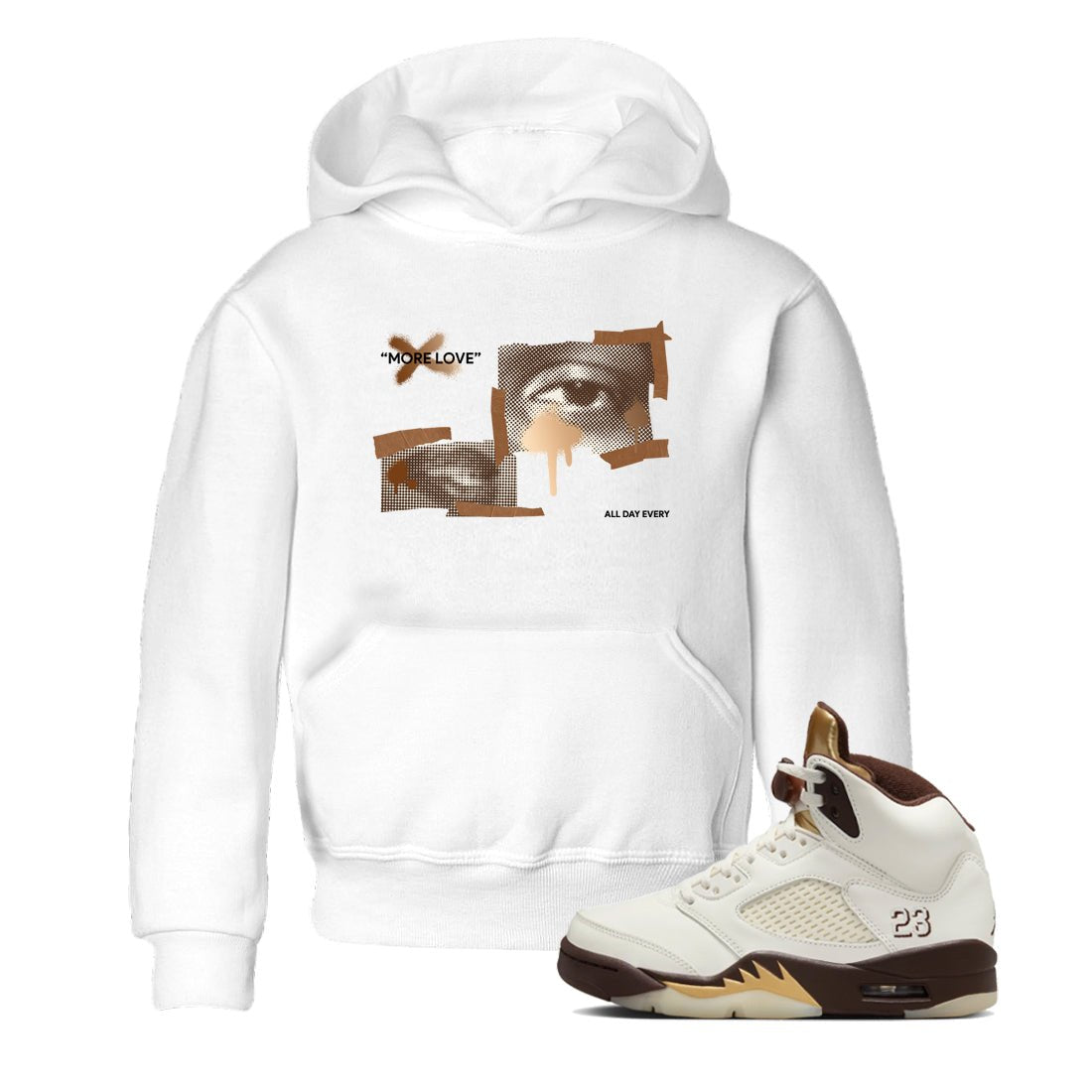 5s Golden Ticket shirts to match jordans More Love best t shirts to wear with jordans Air Jordan 5 Golden Ticket match shoes to clothes SNRT Sneaker Tees Youth Baby White 1 tee