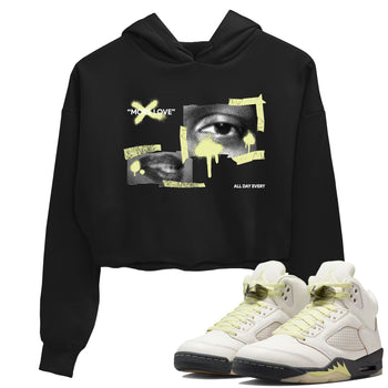 Sneaker match tees – Streetwear Graphic Tees Air Jordan 5 Luminous Green Sneakers – More Love Graphic Crop T-Shirt Black 1