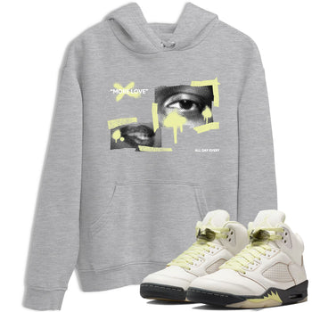 Sneaker match tees – Streetwear Graphic Tees Air Jordan 5 Luminous Green Sneakers – More Love Graphic Tee Heather Grey 1