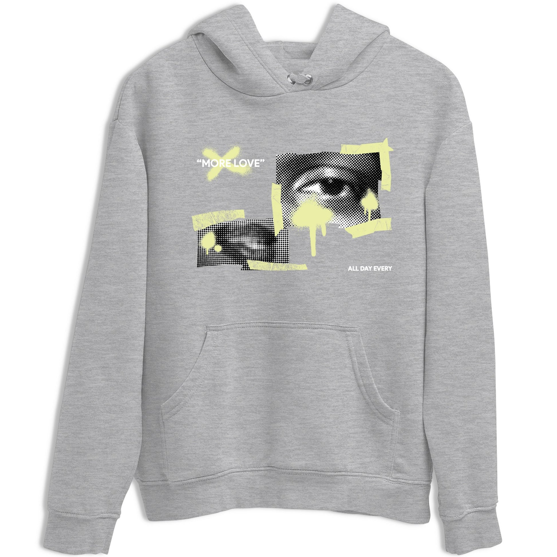 Sneaker match tees – Streetwear Graphic Tees Air Jordan 5 Luminous Green Sneakers – More Love Graphic Tee Heather Grey 2