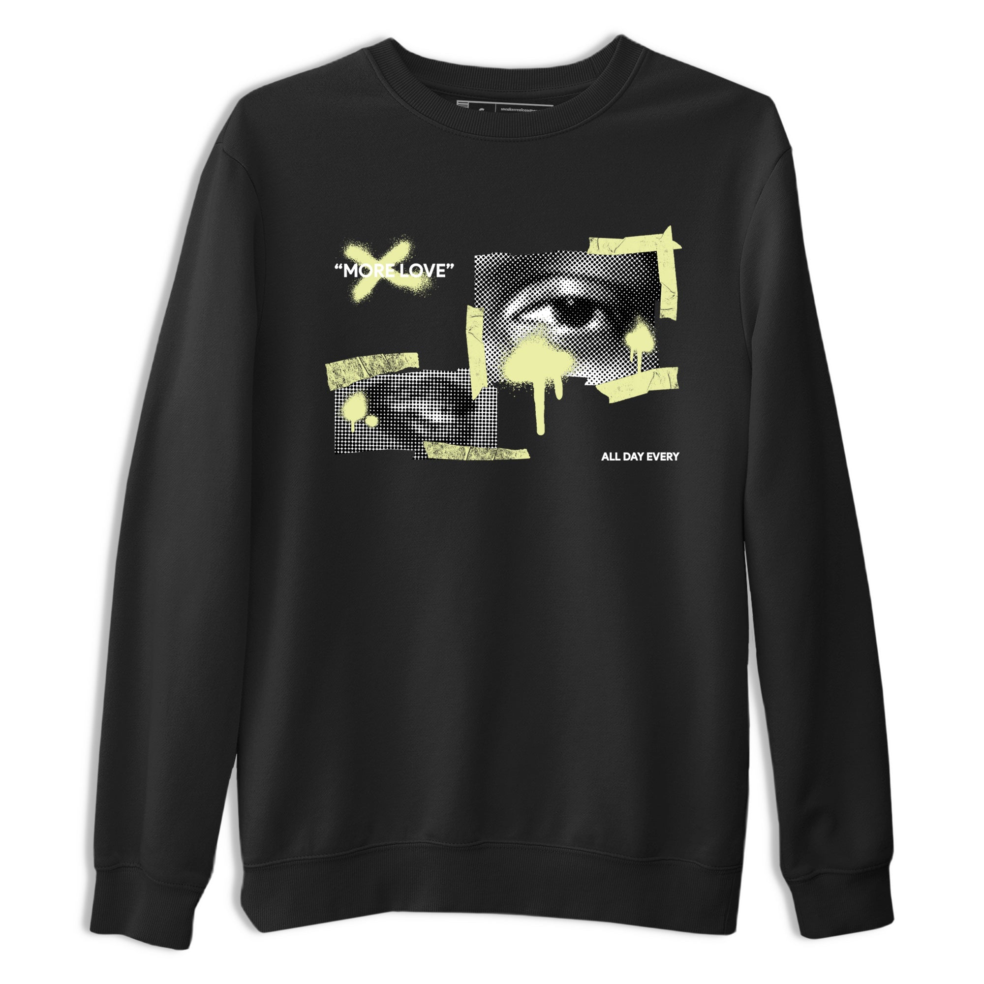 Sneaker match tees – Streetwear Graphic Tees Air Jordan 5 Luminous Green Sneakers – More Love Graphic Tee Black 2