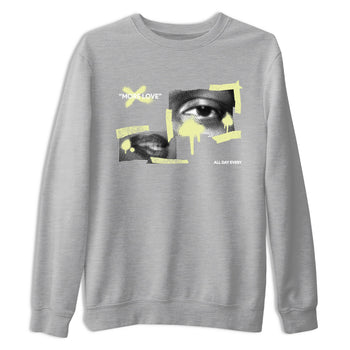 Sneaker match tees – Streetwear Graphic Tees Air Jordan 5 Luminous Green Sneakers – More Love Graphic Tee Heather Grey 2