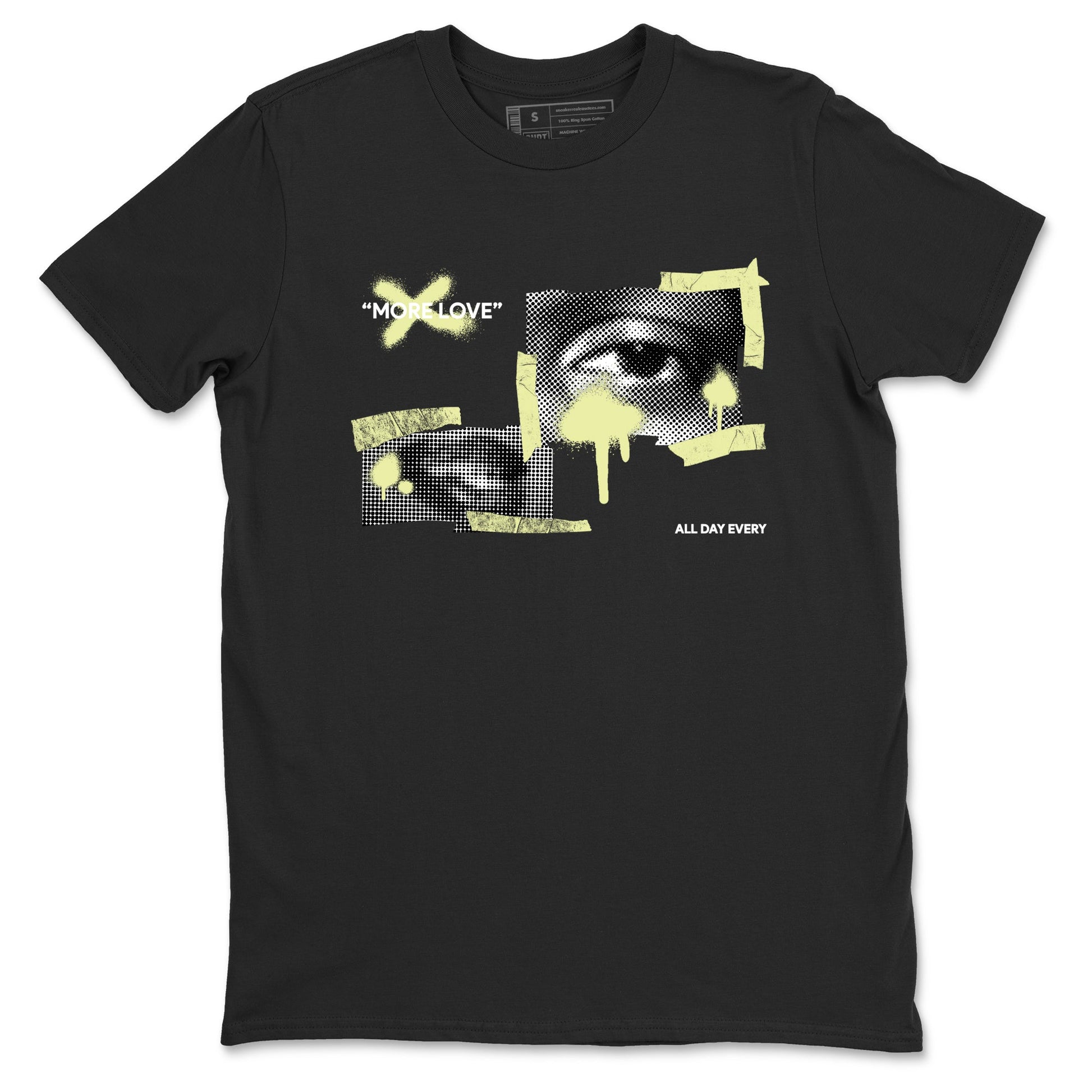 Sneaker match tees – Streetwear Graphic Tees Air Jordan 5 Luminous Green Sneakers – More Love Graphic Tee Black 2