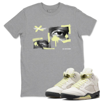 Sneaker match tees – Streetwear Graphic Tees Air Jordan 5 Luminous Green Sneakers – More Love Graphic Tee Heather Grey 1