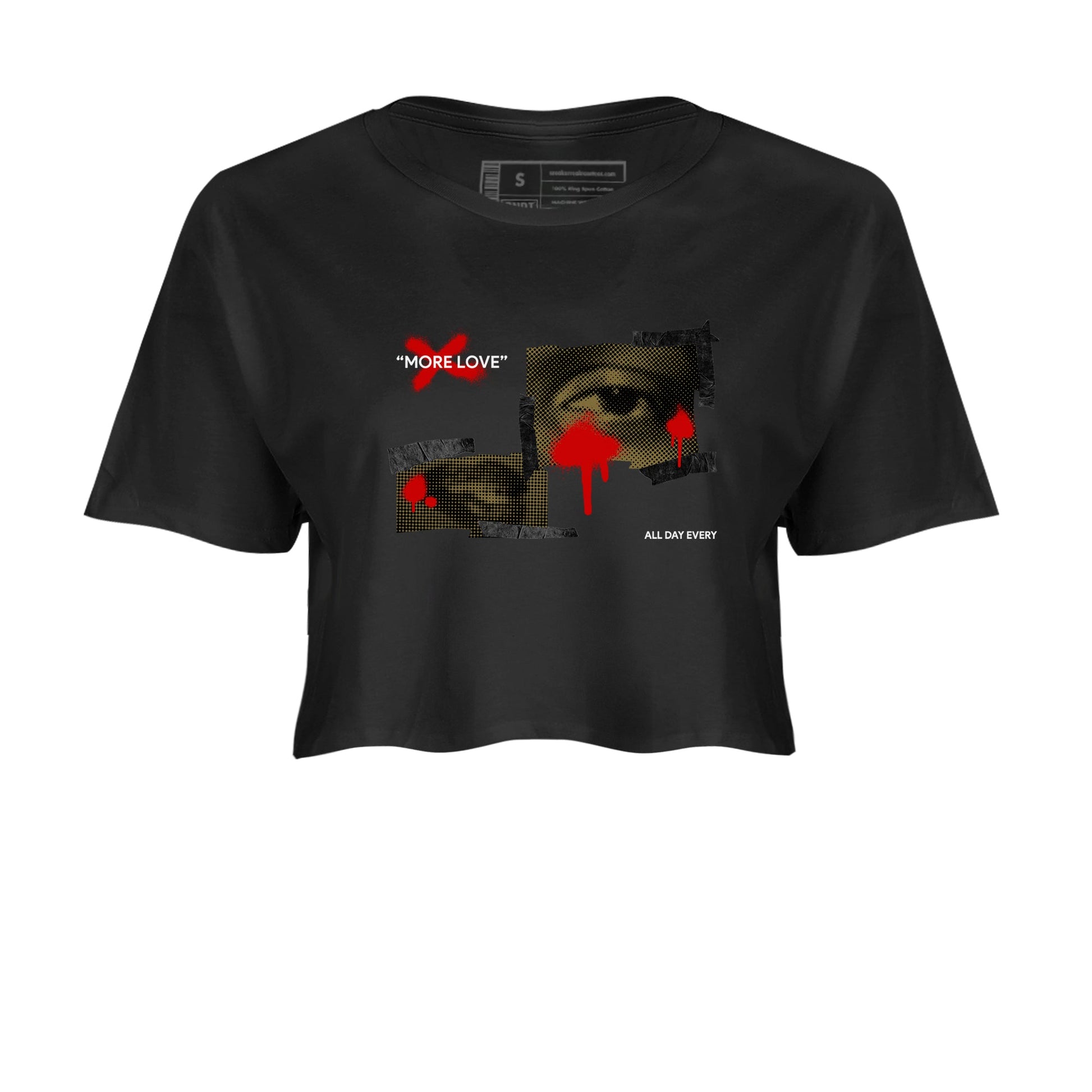 9s Olive shirts to match jordans More Love sneaker match tees Air Jordan 9 Olive match shoes to clothes SNRT Sneaker Tees unisex cotton Black 2 crop tee