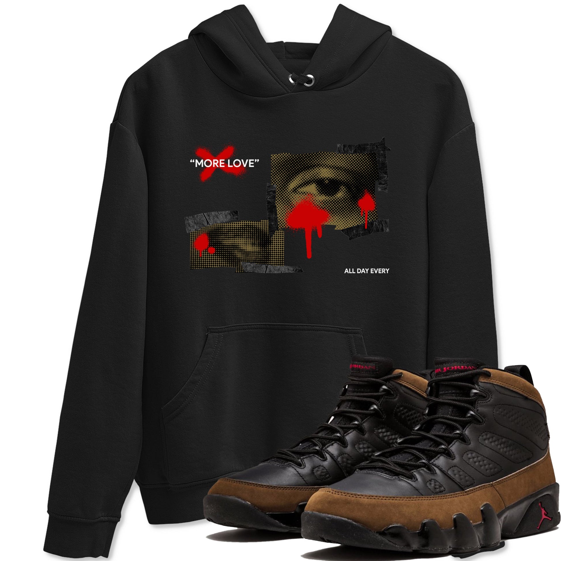 9s Olive shirts to match jordans More Love sneaker match tees Air Jordan 9 Olive match shoes to clothes SNRT Sneaker Tees unisex cotton Black 1 shirts