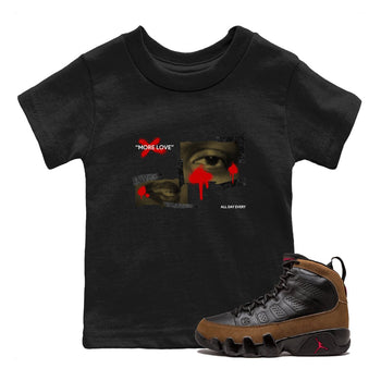 9s Olive shirts to match jordans More Love sneaker match tees Air Jordan 9 Olive match shoes to clothes SNRT Sneaker Tees Youth Baby Black 1 tee
