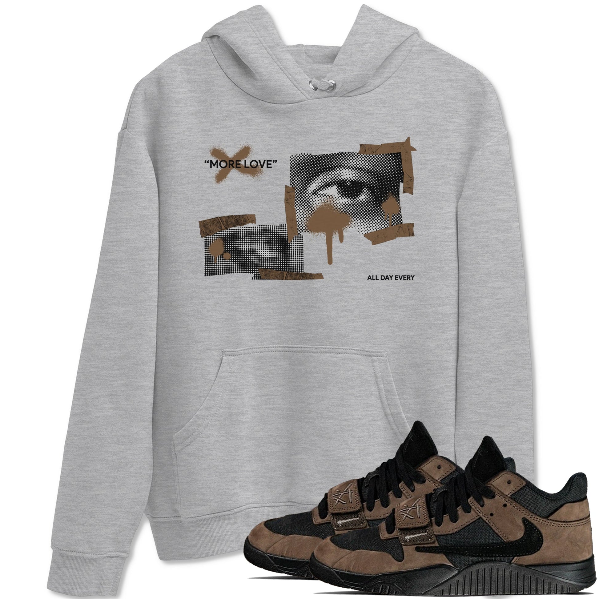 Jordan Jumpman Jack TR Travis Scott Dark Mocha shirts to match jordans More Love sneaker match tees Jordan Jumpman Jack Travis Scott Dark Mocha match shoes to clothes SNRT Sneaker Tees unisex cotton Heather Grey 1 shirts