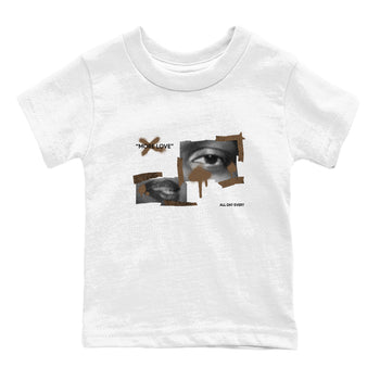 Jordan Jumpman Jack TR Travis Scott Dark Mocha shirts to match jordans More Love sneaker match tees Jordan Jumpman Jack Travis Scott Dark Mocha match shoes to clothes SNRT Sneaker Tees Youth Baby White 2 tee