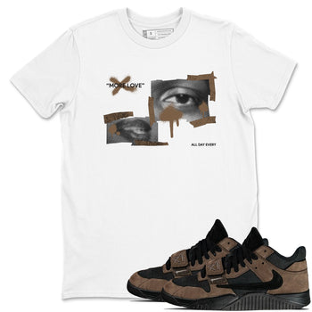 Jordan Jumpman Jack TR Travis Scott Dark Mocha shirts to match jordans More Love sneaker match tees Jordan Jumpman Jack Travis Scott Dark Mocha match shoes to clothes SNRT Sneaker Tees unisex cotton White 1 shirts