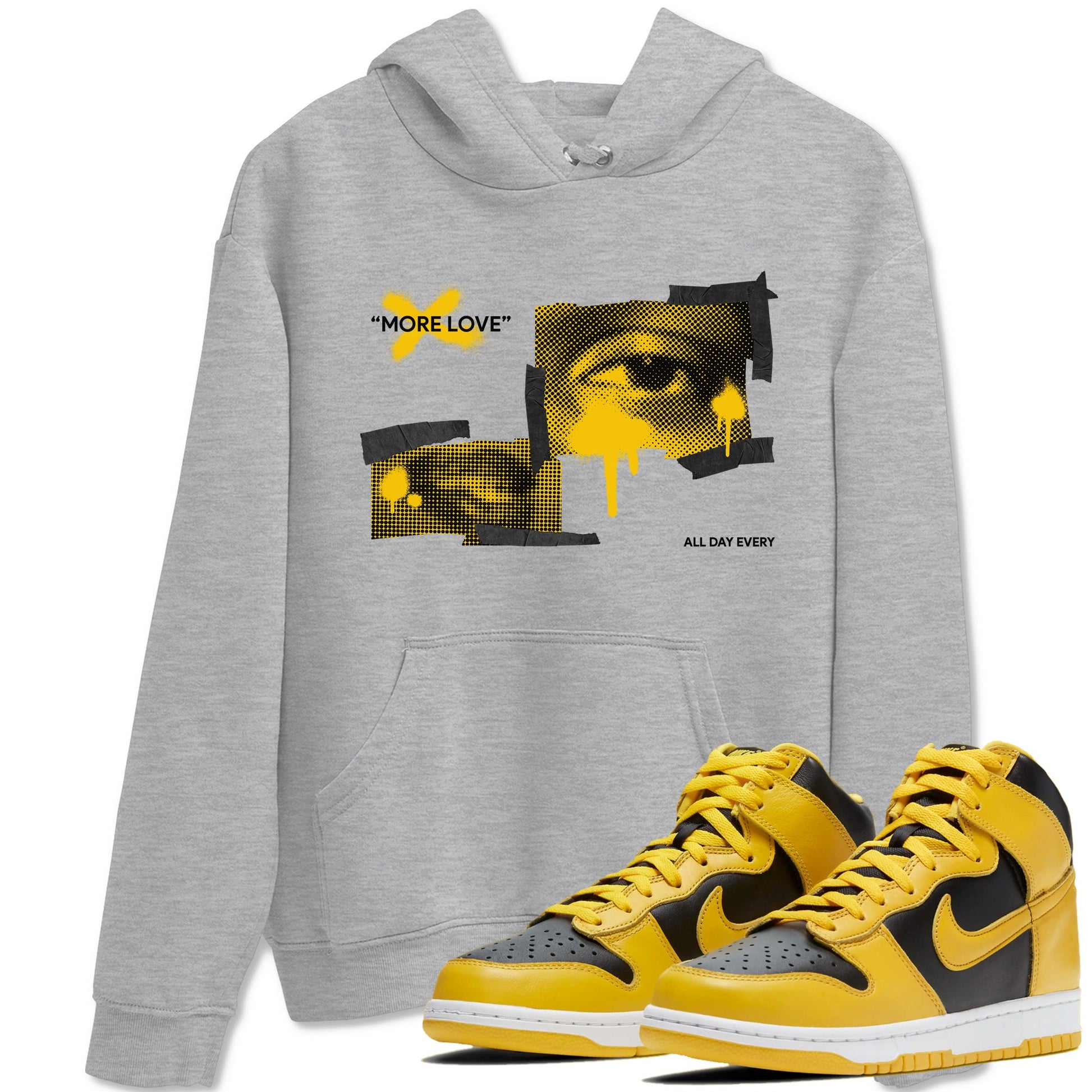 Dunk High Pollen shirts to match jordans More Love sneaker match tees Dunk High Pollen match shoes to clothes SNRT Sneaker Tees unisex cotton Heather Grey 1 shirts