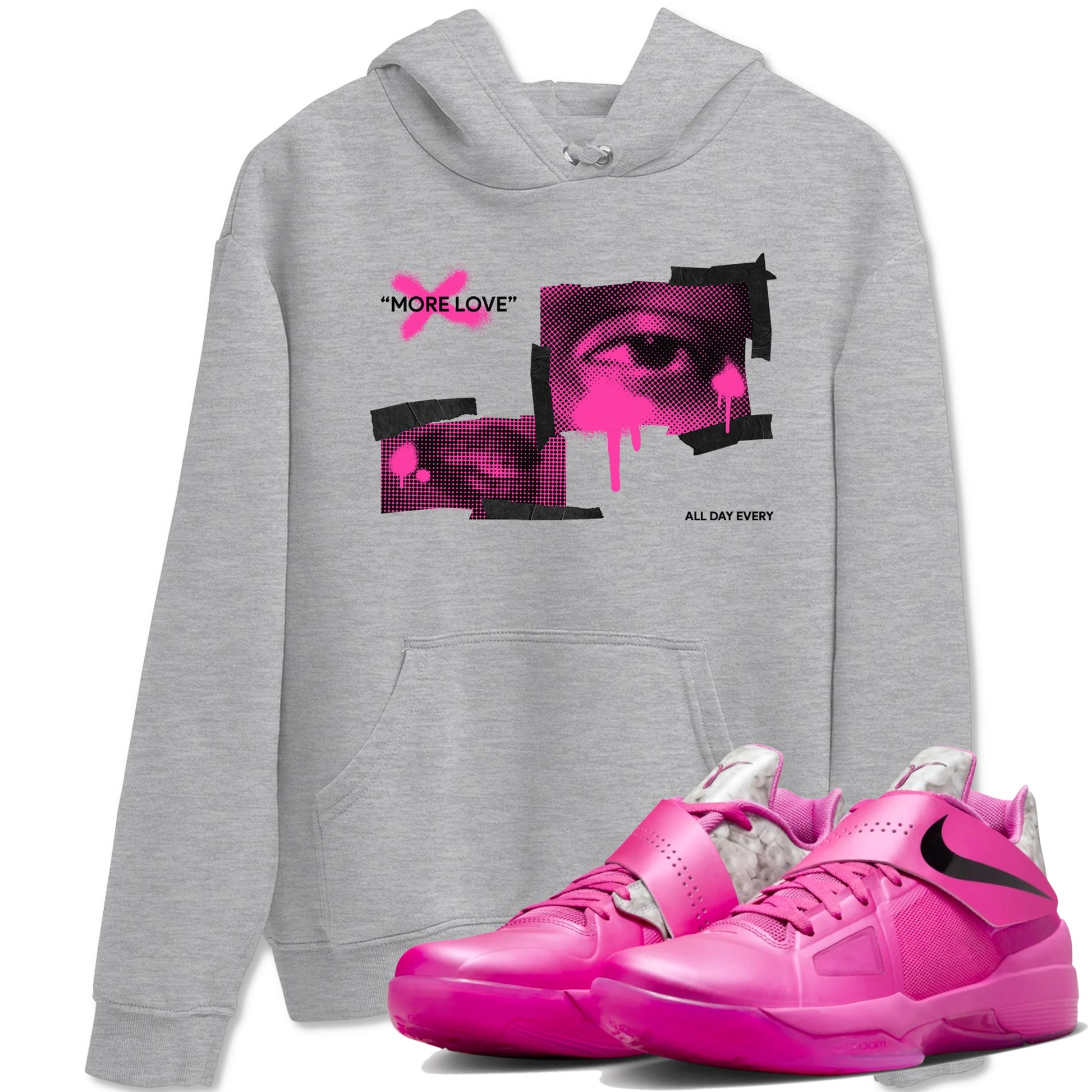KD 4 Aunt Pearl shirts to match jordans More Love graphic tees KD 4 Aunt Pearl t shirts to match sneakers SNRT Sneaker Tees unisex cotton Heather Grey 1 shirts