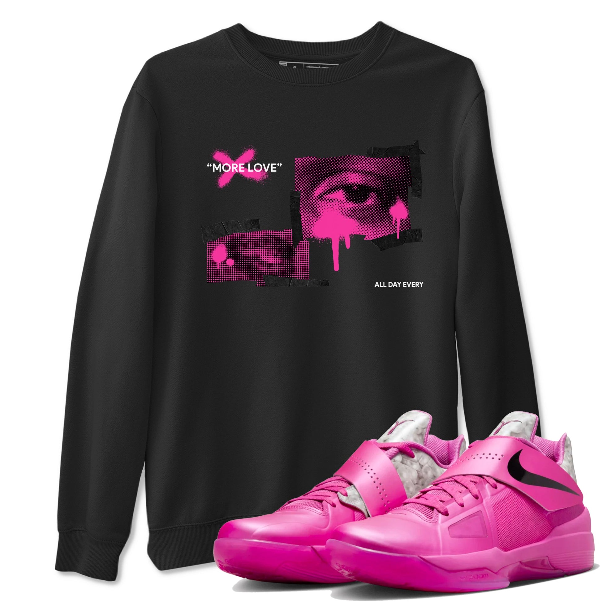 KD 4 Aunt Pearl shirts to match jordans More Love graphic tees KD 4 Aunt Pearl t shirts to match sneakers SNRT Sneaker Tees unisex cotton Black 1 shirts
