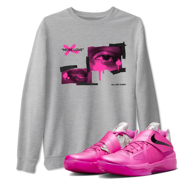 KD 4 Aunt Pearl shirts to match jordans More Love graphic tees KD 4 Aunt Pearl t shirts to match sneakers SNRT Sneaker Tees unisex cotton Heather Grey 1 shirts