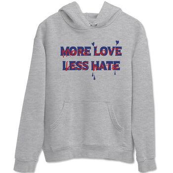 1s Rare Air shirts to match jordans More Love Less Hate sneaker match tees Air Jordan 1 High OG Rare Air Deep Royal Blue match shoes to clothes SNRT Sneaker Tees unisex cotton Heather Grey 2 shirts