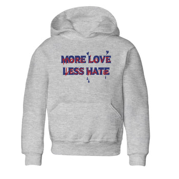 1s Rare Air shirts to match jordans More Love Less Hate sneaker match tees Air Jordan 1 High OG Rare Air Deep Royal Blue match shoes to clothes SNRT Sneaker Tees Youth Baby Heather Grey 2 tee