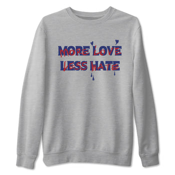 1s Rare Air shirts to match jordans More Love Less Hate sneaker match tees Air Jordan 1 High OG Rare Air Deep Royal Blue match shoes to clothes SNRT Sneaker Tees unisex cotton Heather Grey 2 shirts